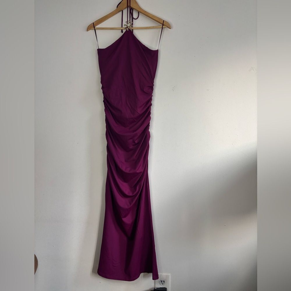 Zara Fuchsia-Purple Halter  Dress Size L
